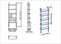 Corp biblioteca, Hadley, Piante, 60x174x22 cm, Alb