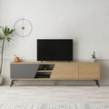 Comoda TV, Homitis, Fiona, 180x48x35.6 cm, Stejar / Antracit