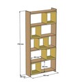 Corp biblioteca, Hommy Craft, Box, 80x170x22 cm, PAL, Nuc / Galben