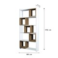 Corp biblioteca, Hommy Craft, Box, 80x170x22 cm, PAL, Alb/Maro