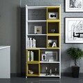 Corp biblioteca, Hommy Craft, Box, 80x170x22 cm, PAL, Alb / Galben