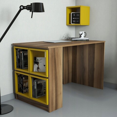 Birou, Hommy Craft, Box, 120x75x65 cm, PAL, Nuc / Galben