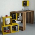 Birou, Hommy Craft, Box, 120x75x65 cm, PAL, Nuc / Galben