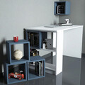 Birou, Hommy Craft, Box, 120x75x65 cm, PAL, Alb/Albastru