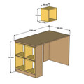 Birou, Hommy Craft, Box, 120x75x65 cm, PAL, Alb/Albastru