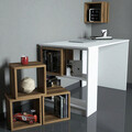 Birou, Hommy Craft, Box, 120x75x65 cm, PAL, Alb/Maro