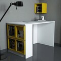 Birou, Hommy Craft, Box, 120x75x65 cm, PAL, Alb / Galben