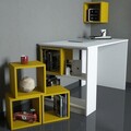 Birou, Hommy Craft, Box, 120x75x65 cm, PAL, Alb / Galben