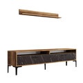 Comoda TV, Hommy Craft, Istanbul, 180x47x35 cm, PAL, Nuc / Negru