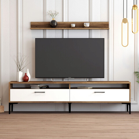 Comoda TV, Hommy Craft, Istanbul, 180x47x35 cm, PAL, Nuc/Alb