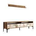 Comoda TV, Hommy Craft, Istanbul, 180x47x35 cm, PAL, Nuc/Alb