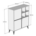 Dulap multifunctional, Hommy Craft, Pulse, 100x115x30 cm, PAL, Alb/Albastru