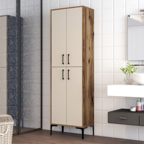 Dulap multifunctional, Hommy Craft, Berlin A, 60x200x35 cm, PAL, Maro/Crem