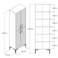 Dulap multifunctional, Hommy Craft, Berlin A, 60x200x35 cm, PAL, Maro/Crem