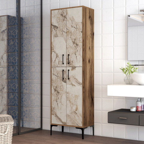 Dulap multifunctional, Hommy Craft, Berlin A, 60x200x35 cm, PAL, Nuc/Alb