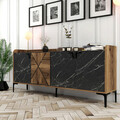 Consola, Hommy Craft, Venedik, 180x78x35 cm, PAL, Nuc / Negru