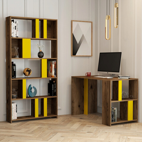 Set birou si biblioteca, Hommy Craft, Lima, PAL, Nuc / Galben