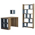 Set birou si biblioteca, Hommy Craft, Box, 120x75x65 cm, PAL, Nuc / Calcedonie