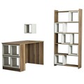 Set birou si biblioteca, Hommy Craft, Box, 120x75x65 cm, PAL, Maro/Crem