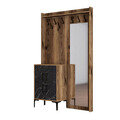 Cuier de perete, Hommy Craft, Berlin BC, 120x200x35 cm, PAL, Nuc / Negru