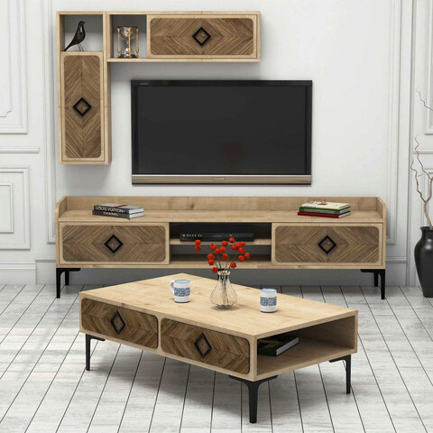 Set mobilier living, Hommy Craft, Samba, PAL, Stejar