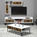 Set mobilier living, Hommy Craft, Samba, PAL, Alb/Maro