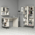 Set birou si biblioteca, Hommy Craft, Extra 2, 120x78 cm, PAL, Crem/Negru