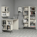 Set birou si biblioteca, Hommy Craft, Extra 2, 120x78 cm, PAL, Crem/Negru