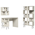 Set birou si biblioteca, Hommy Craft, Extra 2, 120x78 cm, PAL, Crem/Negru