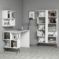 Set birou si biblioteca, Hommy Craft, Extra 2, 120x78 cm, PAL, Alb/Negru