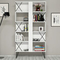 Set birou si biblioteca, Hommy Craft, Extra 2, 120x78 cm, PAL, Alb/Negru
