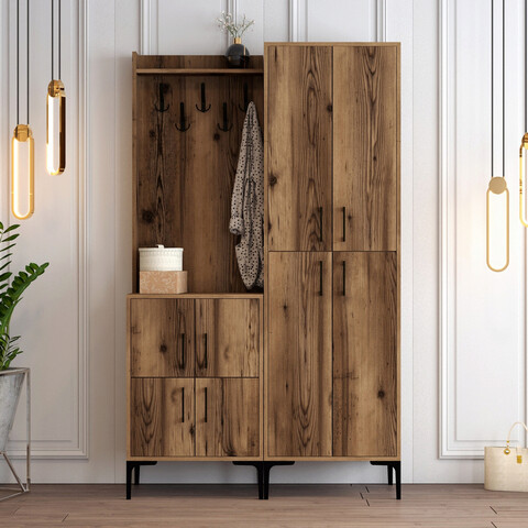 Cuier de perete, Hommy Craft, Berlin BA, 120x200x35 cm, PAL, Maro