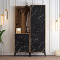 Cuier de perete, Hommy Craft, Berlin BA, 120x200x35 cm, PAL, Nuc / Negru