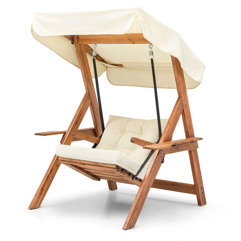 Leagan gradina/terasa, Hudson, Galata Swing S1, 113x195x120 cm, Lemn, Crem