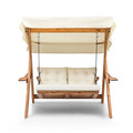 Balansoar de gradina 2 locuri, Hudson, Galata Swing S2, 160x195x120 cm, Lemn, Crem