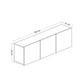Comoda TV, Inarch, White, 150x44x31 cm, PAL, Antracit