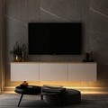 Comoda TV, Inarch, Neon, 160x35x32 cm, PAL, Alb / Stejar