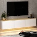 Comoda TV, Inarch, Neon, 160x35x32 cm, PAL, Alb / Stejar
