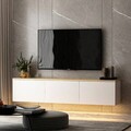 Comoda TV, Inarch, Neon, 160x35x32 cm, PAL, Alb / Stejar