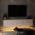 Comoda TV, Inarch, Neon, 160x35x32 cm, PAL, Alb / Stejar