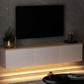Comoda TV, Inarch, Neon, 160x35x32 cm, PAL, Alb / Stejar