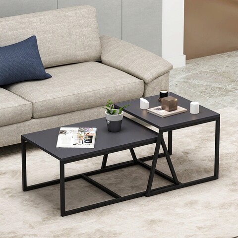 Masuta de cafea, Inarch, Minimal, 75x38x50 cm, PAL, Antracit