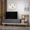 Comoda TV, Inarch, Dizayn, 180x82x37 cm, PAL, Antracit / Nuc