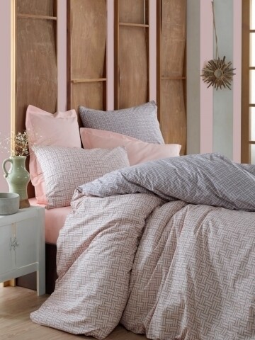 Lenjerie de pat pentru o persoana, 3 piese, 100% bumbac ranforce, Cotton Box, Must