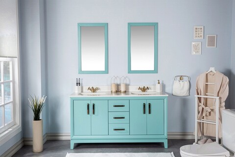 Set mobilier de baie (3 piese), Jussara, Michigan 60, Turcoaz