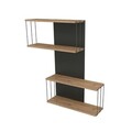 Raft de perete, Hanah Home, Destan, 65x96x19 cm, Antracit / Stejar