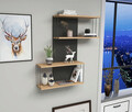 Raft de perete, Kalune Design, Destan, 65x96x19 cm, PAL, Antracit / Stejar