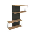 Raft de perete, Kalune Design, Destan, 65x96x19 cm, PAL, Antracit / Stejar
