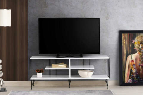 Comoda TV, Kalune Design, Eze, 120x44 cm, PAL, Alb