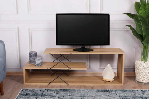 Comoda TV, Kalune Design, Zigzag, 120x40x30 cm, PAL, Stejar